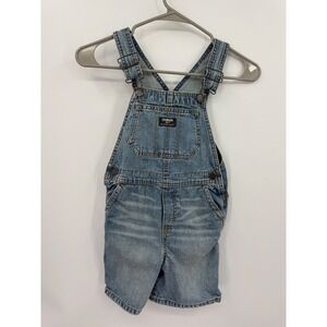 Vintage‎ OshKosh Bgosh Denim Overalls Kids 5T Blue Vestbak Jean Romper Shorts